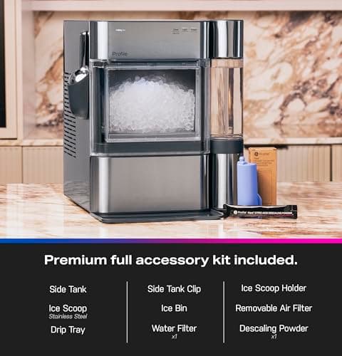 GE Profile Opal 2.0 Ultra Nugget Ice Maker with .75 Gallon Side Tank and Scale Inhibiting Filter, Scoop Included, 38 lbs in 24 Hours, Pellet Ice Machine with WiFi & Smart Connected, Stainless Steel — view 6