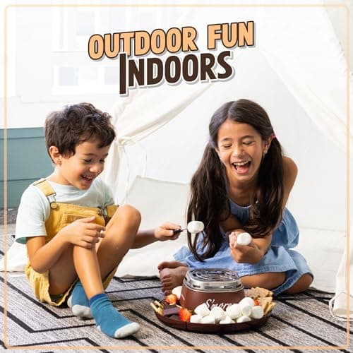 Nostalgia Tabletop Indoor Electric S'mores Maker - Smores Kit With Marshmallow Roasting Sticks and 4 Trays for Graham Crackers, Chocolate, and Marshmallows - Movie Night Supplies - Brown — view 5