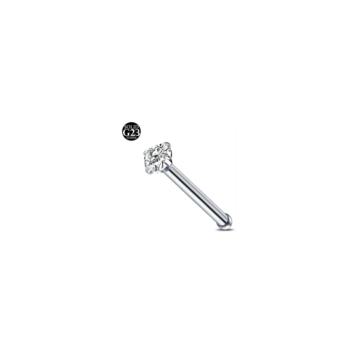 AceFun 20G piercing nariz titanio plata 1 forma G23 plata recta Piercing nariz Joyería para Mujeres Hombres plata circonio cúbico diamantes 1.5mm 2mm 2.5mm 3mm — view 10