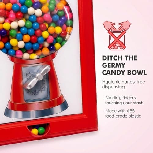 Eye Candy Frame - The Original Candy Dispenser and Gumball Machine in a Picure Frame. All Kinds of Treats. Hang on a Wall, Stand on a Table, Birthday & Holiday Gift for All Ages, Large 15" x 12" (Red) — view 3