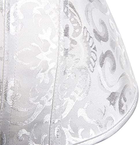 HNGHOU Women's Bustier Corset Top Plus Size Satin Waist Cincher Overbust Bustiers, White-2, Large — view 4
