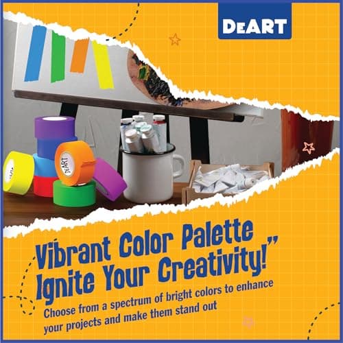 Colored Masking Tape Painters Tape 12 or 8 Pack 1 inch or 0.6 Inches Kids Arts Craft Supplies Coding Whiteboard Dry Erase Board Tape Thin Paper Tape Paint Tape No Residue Easy Removal DIY Crafts Arts — view 3