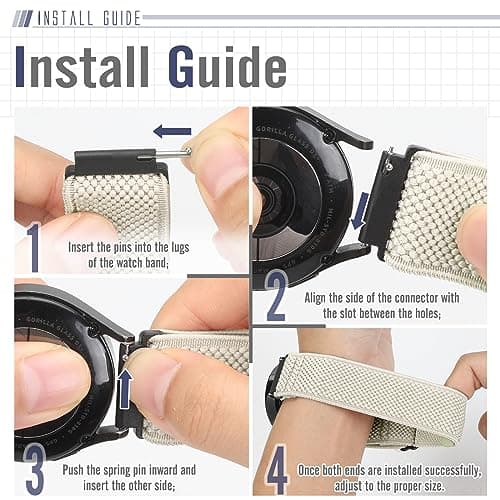Runostrich Quick Release Nylon Watch Band - Choice of Width - 18mm, 19mm, 20mm, 22mm, 24mm Elastic Watch Straps Adjustable Stretchy Solo Loop Sport Nylon Replacement Wristband for Women Men, 3pcs — view 3
