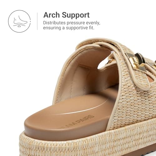 DREAM PAIRS Women's Espadrilles Platform Wedge Sandals,Natural,8 — view 5