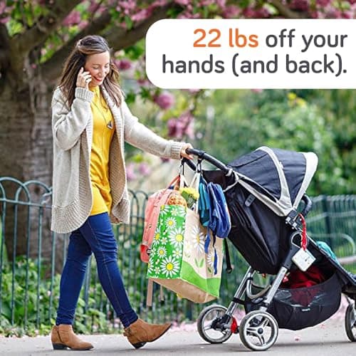 Baby Uma Stroller Hooks for Bags (2 Pack) - Universal Stroller Clips and Hooks, Non-Slip with One-Hand Opening, 11 lb Weight Capacity, Baby Travel Essential — view 3