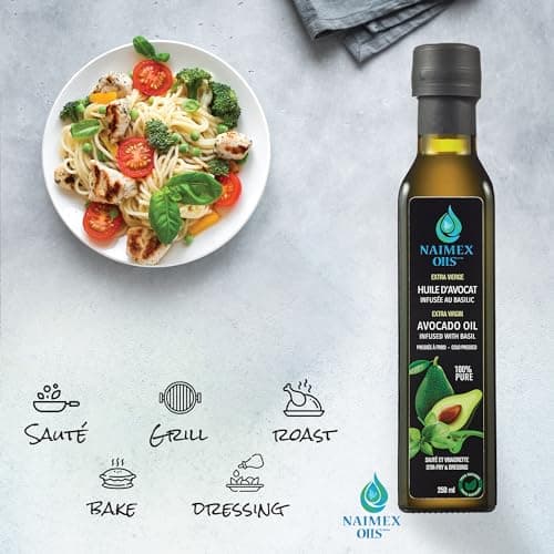 Naimex Oils- 100% Pure Avocado Oil, Extra Virgin, Cold pressed, 100% Natural, 250 ml (Basil Infused) — view 2
