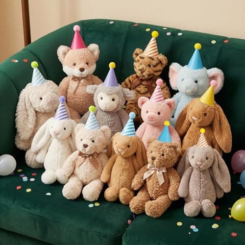 Tucnoeu 10pcs Colorful Mini Party Hats, Cute Dog Party Hats with Pom Poms for Kittens Rabbits Dogs and Stuffed Animals — view 3