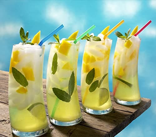 ALINK 500-Pack Solid Colors Flexible Drinking Straws, Plastic Disposable Bendy Straws - 7.75" x 0.23" — view 5