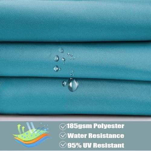 Insun 95% Sunscreen Anti UV Water Resistance Oxford Cloth Rectangle Sun Shade Sail Awning Shade for Outdoor Garden Patio Party Cyan 10'x10' — view 2