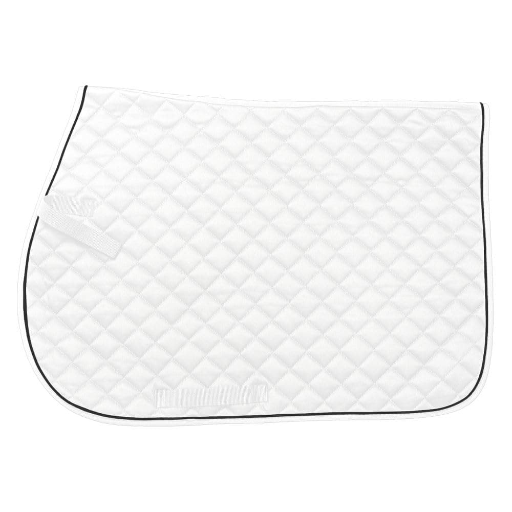 Tough 1 EquiRoyal Square Quilted Cotton Comfort English Saddle Pad, White