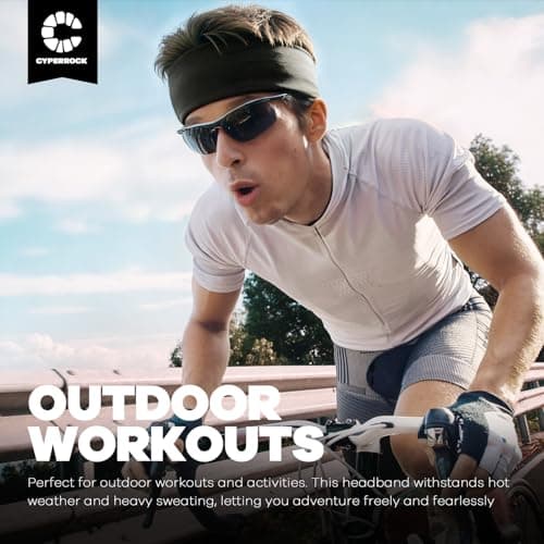 CYPERROCK Sweat Band, 5 Pack Headband Moisture Wicking for Running Sports — view 4