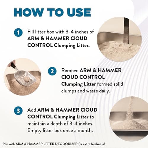ARM & Hammer Cloud Control Clumping Cat Litter, Multi Cat, 6.35kg – 7 Day Odour Control, 99.9% Dust Free, Hypoallergenic Light Scent — view 5