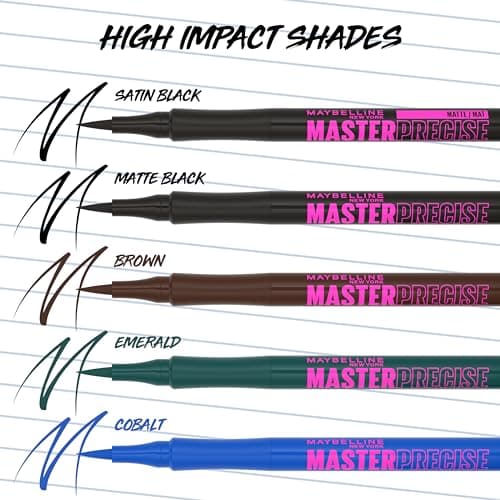 Maybelline Eyestudio Master Precise All Day Waterproof Liquid Eyeliner Makeup, Black, 1 Count (Packaging May Vary) — view 5