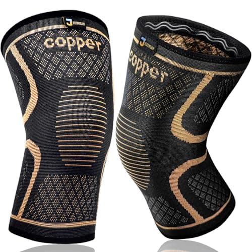 JIUFENTIAN Copper Knee Brace for Men and Women (2 pack, Large) Knee Sleeve