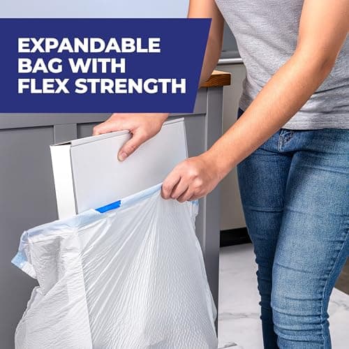 Hefty Ultra Strong 13 Gallon Trash Bags, Tall Kitchen, Drawstring Closure, Odor Control, White, Lavender, Sweet Vanilla, 110 Count — view 5