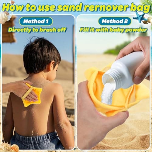 Mity rain 2PCS Sand Remover for Beach - Sand Eraser Wipe Mitt Bags, Beach Vacation Essentials for Kids Women, Must-Have Beach Accessories for Summer Trips Hawaii Travel Necessities & Supplies — view 5