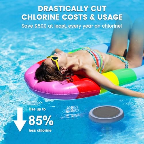 Solar Pool Ionizer, Floating Copper Ionizer for Pool Water Balance, up to 35,000 Gallons, 85% Less Chlorine, Ideal for Most Pool Types — view 2