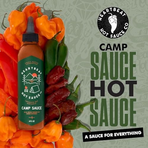 Heartbeat Hot Sauce Camp Sauce 2-Pack, 177 mL x2, 5/10 Heat, Smoky Scotch Bonnet Sauce For Breakfast Sandwiches, Hot Dogs And Bbq — view 2