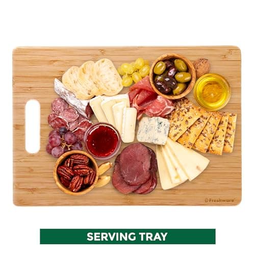 Freshware Bamboo Cutting Board Set of 3, Wooden Cutting Boards for Kitchen, Knife Friendly Food Grade Chopping Board, Lightweight with Hanging Hole for Easy Storage — view 4