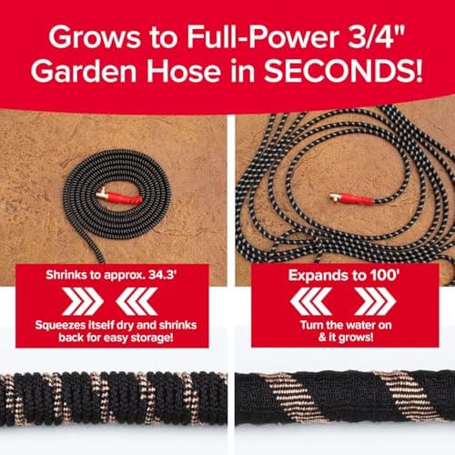 Pocket Hose 100 FT Copper Head Expandable Garden Hose, As Seen on TV