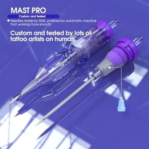 Mast Pro Tattoo Cartridges 20Pcs Disposable Needles Bugpin Flat 5F - 0.3MM — view 2