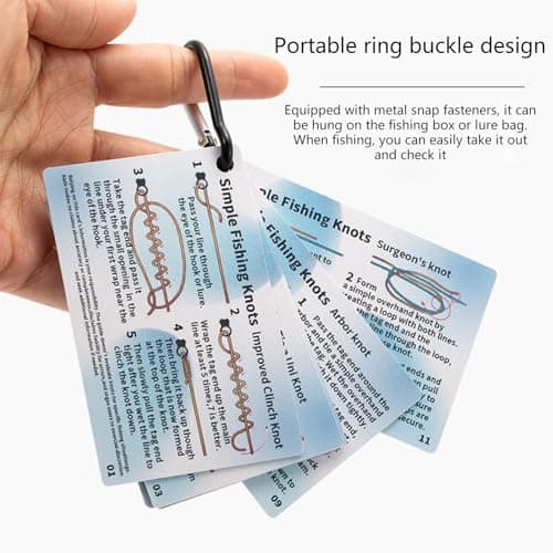 1 Set Fishing Knot Tutorial Knot Guide Cards Including 12 Step by Step Diagrams Practical Design for Outdoor Knots Guide Card — view 3