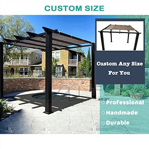 Alion Home Outdoor Pergola Sun Shade Cover Cloth Patio Canopy HDPE Permeable with Grommets (10' x 10', Brown) — view 4