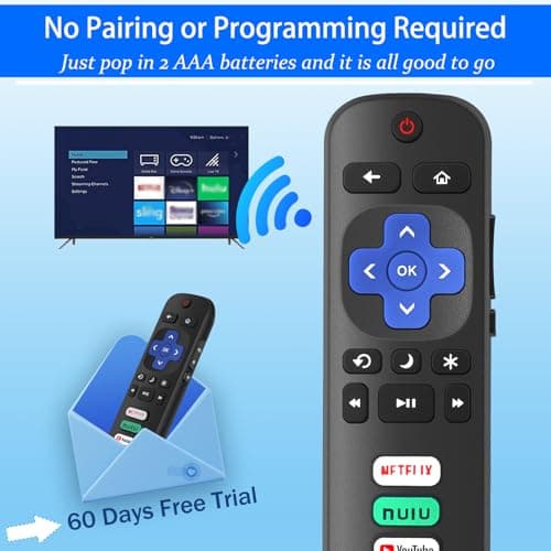 Gotellx 2 Pack Replacement Remote Controls for Roku TV, Compatible with TCL/Hisense/Sharp/Philips/Onn/Element Roku TV (Not for Roku Stick,Box or Speaker) — view 2