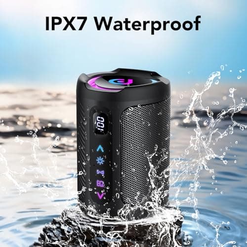 aowoka Bluetooth Speaker, 2026 Portable Wireless Speakers with Led Light, Bluetooth 5.4, 15H Playtime, Enhanced Bass, IPX7 Waterproof, Outdoor Speaker for Travel, Sport, Party, Biking. — view 4