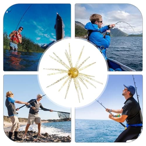 2Pc Sea Urchin Bait,Sea Bass Fishing Lures,Floating Simulation Seas Urchin Dice Baits for Bass Fishing,Artificial Squirm Fuzzy Fishings Soft Lure Bait Accessories for Saltwater Shore (Black, 4.33 in) — view 6