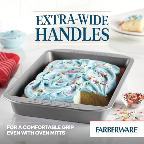 Farberware Nonstick Bakeware 9x13 Baking Pan, Rectangular Cake Pan, Gray — view 3