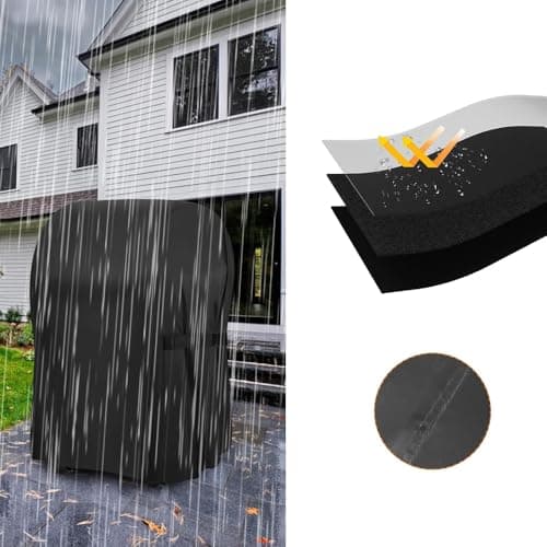 32 Inch BBQ Grill Cover,Heavy Duty Waterproof Barbecue Cover Heavy Duty Oxford Waterproof Grill Cover,Dustproof and Windproof Barbecue Cover for Outdoor Barbecue,Suitable for Most Brands — view 5