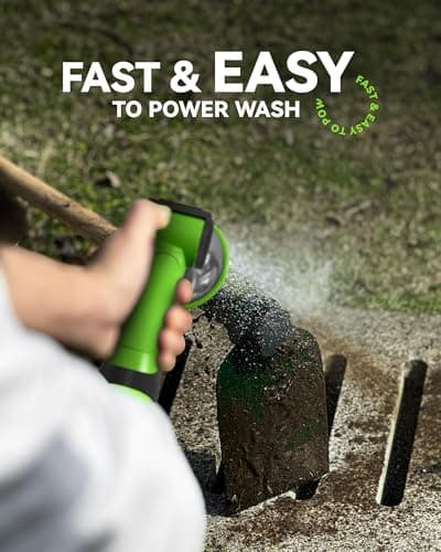 RAINPOINT Spray Nozzles for Garden Hose - 10 Spray Patterns Garden Hose Nozzle with Adjustable Flow Control for Watering Plants, Washing Cars,Washing Pets, Thumb Control (Green) — view 4