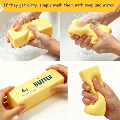 Butter Squishy, Squeeze Toys, Squishy Butter, Realistic Butter Stick Soft Squeeze Toys (Butter-2PCS) — view 3