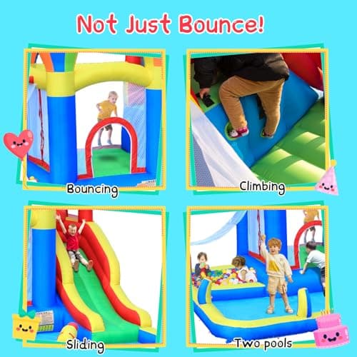 Baralir Bouncy Castle with Water Slide – Backyard Inflatable Water Park with 4 Sprinklers, 2 Splash Pools, Fits 5 Kids, Perfect for Summer Fun & Cooling Down — view 4