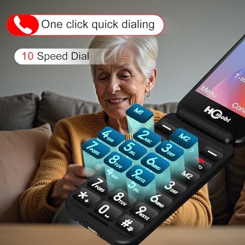 SilisoundTek Upgraded Unlocked Flip Phone, 2.8+1.5" Dual Screen Flip Phones for Seniors, SOS Button丨Speed Dial丨Large Fonts丨Charging Dock丨1400mAh Battery | Big Buttons | Bluetooth | Camera — view 6