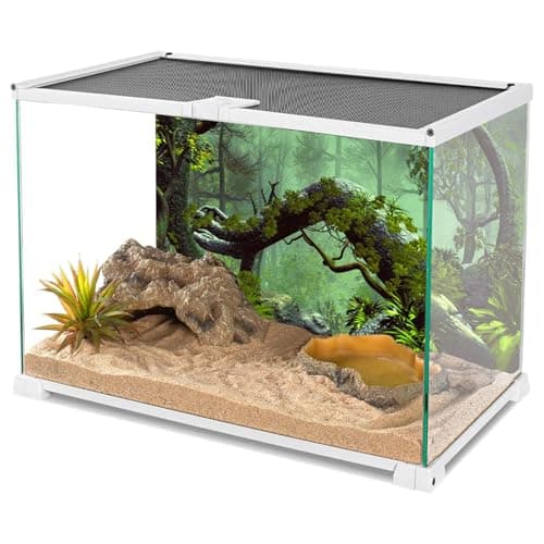 AWERT 30x12 inches Foggy Forest Terrarium Background Stone Green Tree Tropical Reptile Habitat Background Rainforest Aquarium Background Durable Polyester Background — view 2