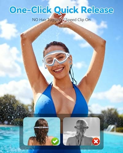 Aegend New Adult Wide View Swim Goggles, Anti-Fog/UV No Leak Swimming Goggles with Ear Plugs for Men & Women — view 5
