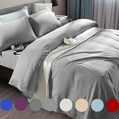 SONORO KATE Bed Sheet Set Super Soft Microfiber 1800 Series Luxury Egyptian Sheets Fit 18-24 Inch Deep Pocket Mattress Wrinkle-6 Piece (Grey, Queen)
