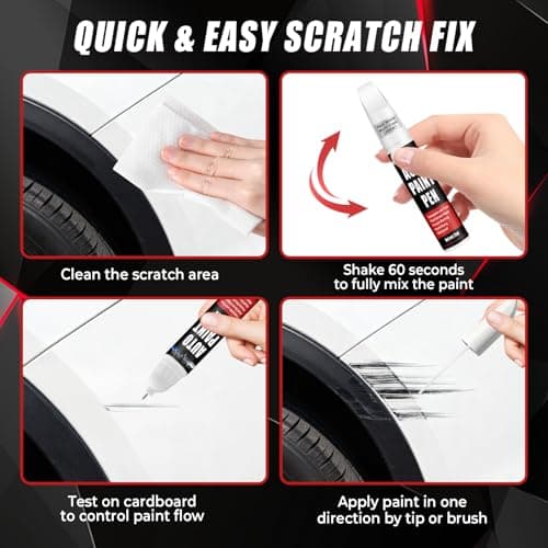 Touch Up Paint for Cars (Pearl White Multi-Coat PPSW), Compatible with Tesla Model Y/3/X/S, 0.4 fl oz Color Accurate 2-in-1 Car Paint Scratch Repair Pen, Easy to Use, Fast-Drying, Long-Lasting — view 3