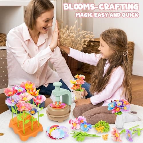 Fabric Flower Bouquets Toys, DIY Craft Kits Toys for Kids - Flowers Market Toy, Build Your Flower Bouquet, Arts & Crafts for 4+ Year Toddler Girl, Educational Activity Preschool B-Day Gifts — view 5