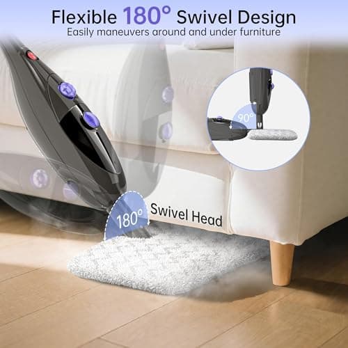 Steam Mop, Upgraded 12-in-1 Steam Mopping Cleaners, 15-Second Fast Heat Up,Lightweight, Large 400ml Tank, Adjustable Steams for Multi-Surface Cleaning - Floor, Windows, Furniture & More — view 5