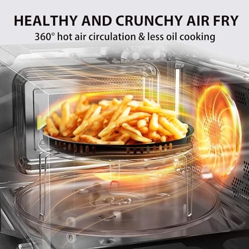 TOSHIBA 6-in-1 Inverter Countertop Microwave Oven Healthy Air Fryer Combo, MASTER Series, Air Fryer, Broil, Convection, Speedy Combi, Even Defrost, Sound On/Off 27 Auto Menu Stainless Steel — view 3