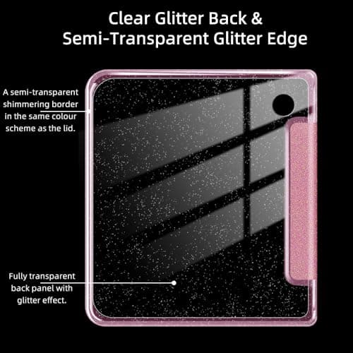 Clear Case for 7" Kobo Libra Colour 2024 & 7" Kobo Libra 2 2021 – Crystal Clear Soft TPU Flexible Cover, Anti-Yellowing & Slim Protective Shell, Raspberry — view 4