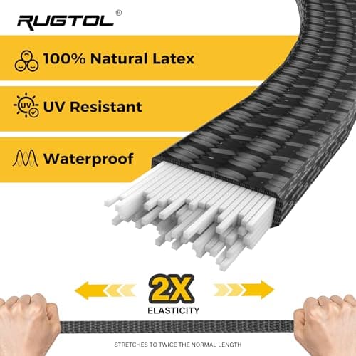 Rugtol Bungee Cords with Hooks, 48 Inch Adjustable Flat Bungee Straps with Quick Release Buckle, Rubber Black Heavy Duty Elastic Cords with Metal Hooks for Bike Rack, Outdoor, Camping, Tarp, 6 Pack — view 2