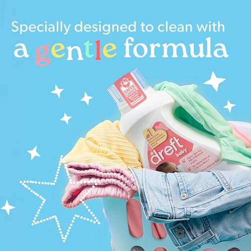 Dreft Baby Liquid Laundry Detergent, Gentle on Sensitive Skin Laundry Soap, 150 fl oz, 114 Loads (Packaging May Vary) — view 6