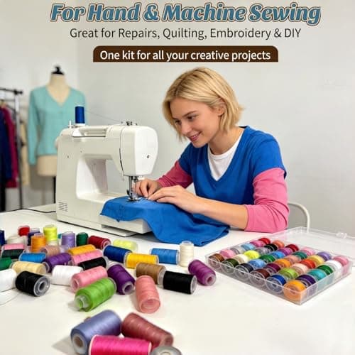 VIZOSHI Sewing Thread Kit with Prewound Bobbins, 90PCS 36 Colors Polyester Thread Set, 400 Yards per Spool, for Sewing Machine & Hand Sewing, Quilting, Embroidery, Repairs, DIY Crafts — view 5