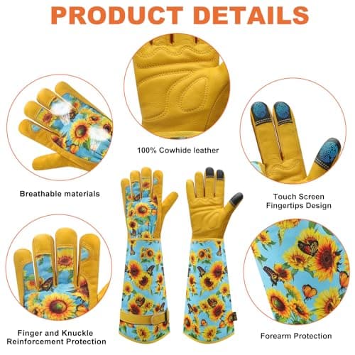 DLY Garden Gloves for Women,Gardening Gloves,Gardening Gift for Lady,Blue,L