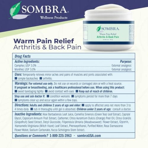 Sombra Warm Therapy Gel – Warming Muscle Comfort & Tension Relief – 8oz Jar — view 6