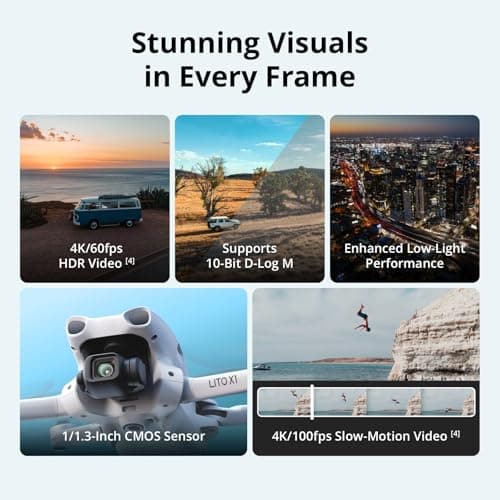 DJI Lito X1 Fly More Combo Plus (DJI RC 2), 4K Camera Drone for Beginners — view 4